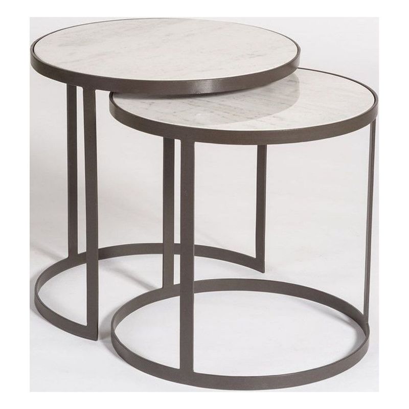 Alder & Tweed Furniture Beverley Nesting Tables in Siena Marble and