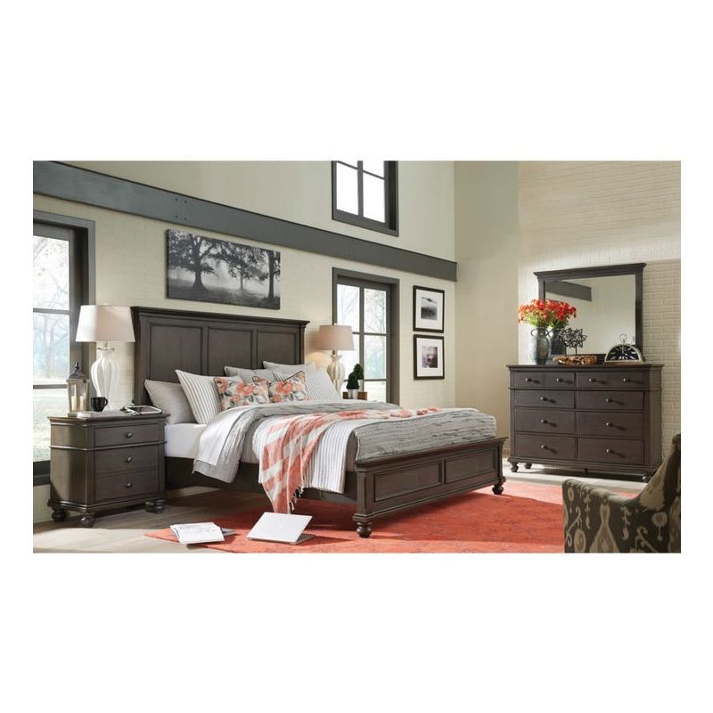 Aspenhome Oxford Queen Panel Bedroom Set Peppercorn 450