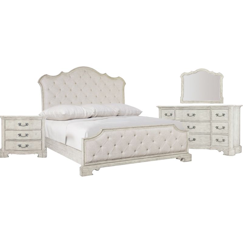 Bernhardt Mirabelle Upholstered Panel Bedroom Set in Cal King