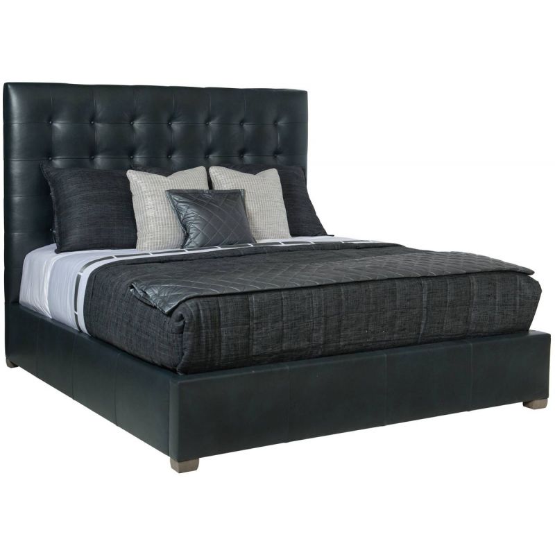Bernhardt Interiors Avery Leather Button-Tufted Bed