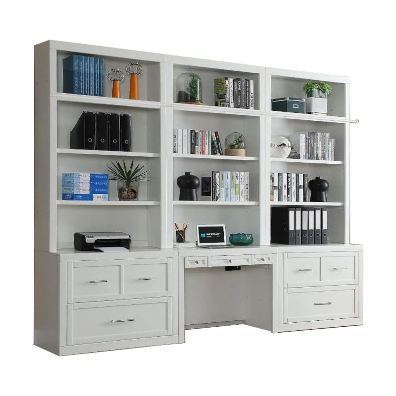 Parker House Catalina 6pc Library Wall Set in White Unlimited Furniture