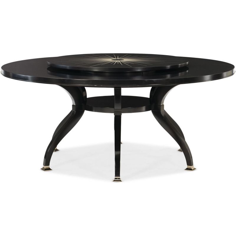 Caracole Classic Total Eclipse 60" Round Dining Table with Lady Suzan