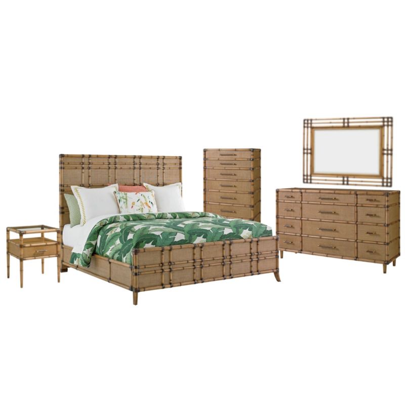 Tommy Bahama Home Palms Coco Bay Bays Bedroom Set In King Palms Coco Bay Bays Bedroom, Tommy Bahama Twin Palms Leather Sofa