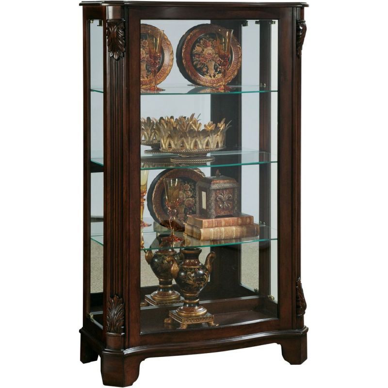 Pulaski Furniture Deep Cherry Mirrored Mantel Curio Unlimited Pulaski Furniture Deep Cherry Mirrored, Pulaski Furniture Curio Cabinet