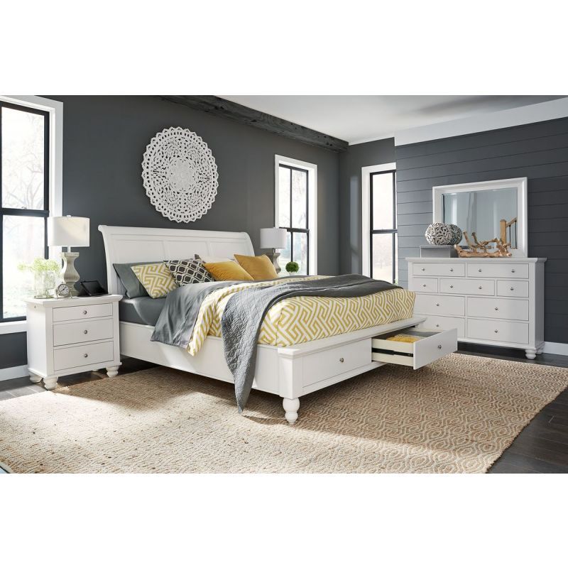 Aspenhome Cambridge Cal King Sleigh Storage Bedroom Set White 450 Aspenhome Cambridge Cal King Sleigh, Aspenhome Cambridge King Sleigh Bed
