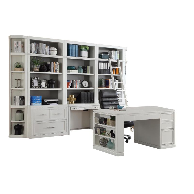 Parker House Catalina 9pc Library Wall With Desk In White Unlimited Furniture Parker House Catalina 9pc Library Wall, Parker House Office Furniture