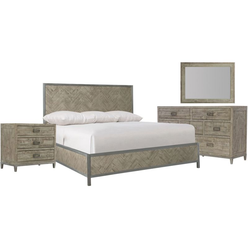 Bernhardt Furniture Loft Highland Park Milo Panel Bedroom Set in King