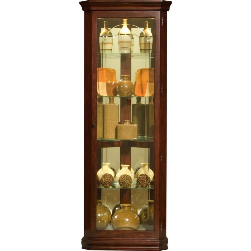 Pulaski Furniture Victorian Cherry Mirrored Corner Curio - Thumbnail 2