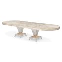 AICO Michael Amini St. Charles Double Pedestal Dining Table in Dove Gray
