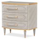 AICO Michael Amini St. Charles 3-Drawer Nightstand in Dove Gray