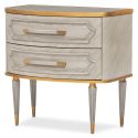 AICO Michael Amini St. Charles 2-Drawer Nightstand in Dove Gray