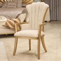 AICO Michael Amini Fantosini Dining Arm Chair in Gold Leaf