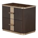 AICO Michael Amini West Kensington 2-Drawer Nightstand in Medium Espresso
