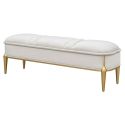 AICO Michael Amini Scotts Square Accent Bench in Light Champagne
