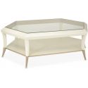 AICO Michael Amini La Rachelle Hexagon Cocktail Table with Glass (Promo)