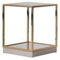 AICO Michael Amini Savannah Breeze End Table in Bright Gold