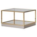 AICO Michael Amini Savannah Breeze Short Cocktail Table in Bright Gold - Set Of 2