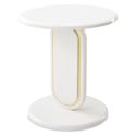 AICO Michael Amini Sassani Accent Table in Pearl White/Gold