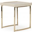 AICO Michael Amini Lisbon Side Table Silken - Matte Cream (Promo)