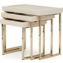 AICO Michael Amini Lisbon Nesting Tables Silken - Matte Cream (Promo)