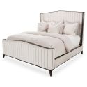 AICO Michael Amini Paris Chic Cal King Tufted Panel Bed in Espresso