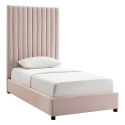 TOV Furniture Arabelle Blush Velvet Bed in Twin