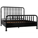 Noir Furniture Bachelor Bed, Eastern King, Hand Rubbed Black