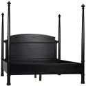 Noir Furniture New Douglas Bed, Eastern King, Hand Rubbed Black