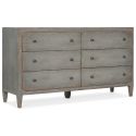 Hooker Furniture Ciao Bella Six-Drawer Dresser in Speckled Gray