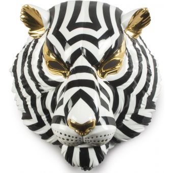 Lladro Tiger Mask Black and Gold