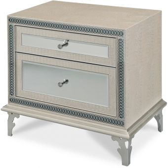AICO Michael Amini Hollywood Swank Nightstand in Crystal Croc