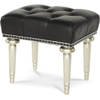 AICO Michael Amini Hollywood Swank Starry Night Platinum Vanity Bench