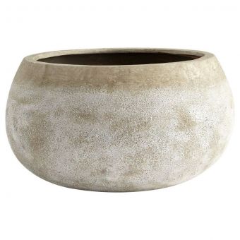 Cyan Design Large Round Stoney Planter - Ash Stone | Unlimited Furniture
