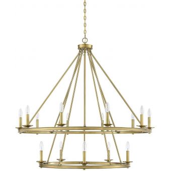 Savoy House Middleton 15-Light Chandelier in Warm Brass