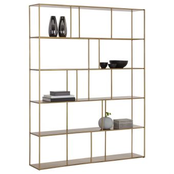 Sunpan MIXT Eiffel Extra Large Bookcase - Antique Brass