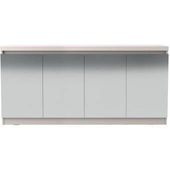 Manhattan Comfort Viennese 62.99" 6-Shelf Buffet Cabinet with Mirrors in Off White