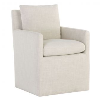 Sunpan Glenrose Wheeled Dining Armchair - Effie Linen