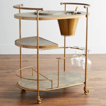 Cyan Design Barcraft Bar Cart - Antique Brass | Unlimited Furniture