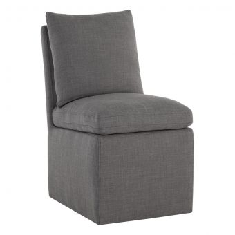 Sunpan Glenrose Wheeled Dining Chair - Effie Smoke