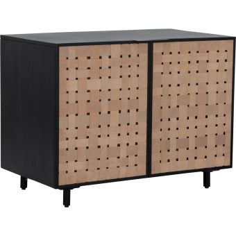Sunpan Omari Sideboard, Small in Suede Light Tan Leather