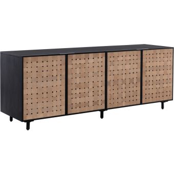 Sunpan Omari Sideboard, Large in Suede Light Tan Leather