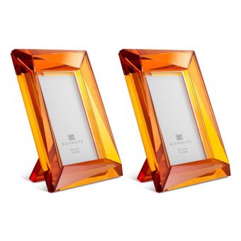 Eicholtz Picture Frame Obliquity L Crystal Orange Glass Set Of 2