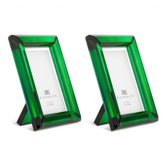 Eichholtz Picture Frame Theory Small Green Crystal Glass - Set Of 2
