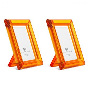 Eicholtz Picture Frame Theory S Orange Crystal Glass Set Of 2