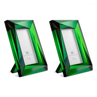 Eicholtz Picture Frame Obliquity S Green Crystal Glass Set Of 2