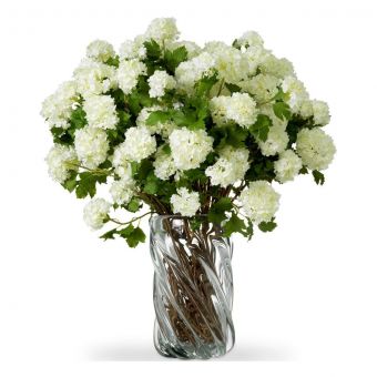 Eicholtz Bouquet Of Hydrangeas Snowball White Real Touch 36 Pcs