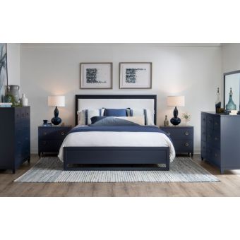 Legacy Classic Summerland Upholstered Bedroom Set - Blue Finish #3300