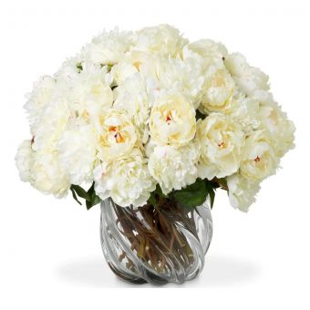 Eicholtz Bouquet Of Peonies White Tones Real Touch 48 Pcs/2 Varieties