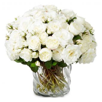 Eicholtz Bouquet Of Roses Three Tone White Real Touch 72 Pcs/3 Varieties