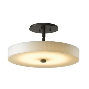 Hubbardton Forge Disq LED Semi-Flush in Dark Smoke, Spun Frost (SH)